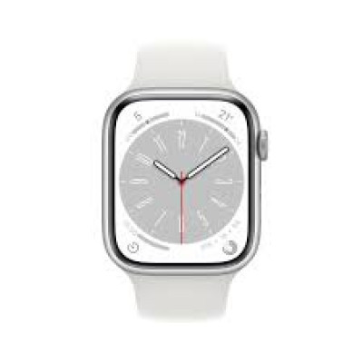 APPLE Watch Series 8 GPS 41mm Silver Aluminium Case with White Sport Band Regular